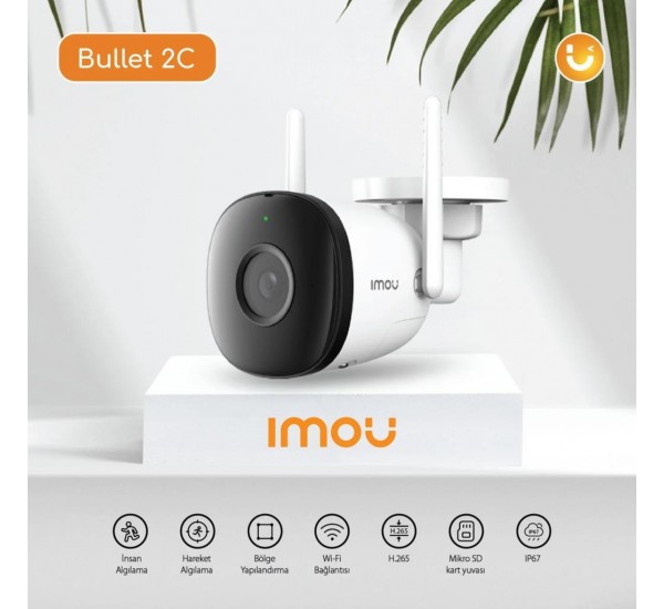 IMOU Bullet 2C Dış Ortam Akıllı WiFi Kamera 4 MP IPC-F42P