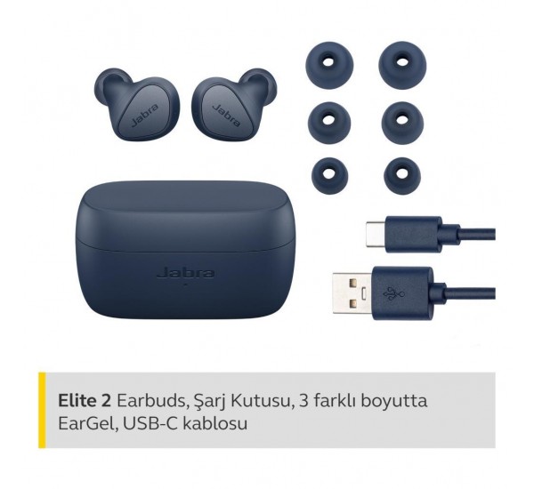 Jabra Elite 2 Kulak İçi Bluetooth Kulaklık Lacivert