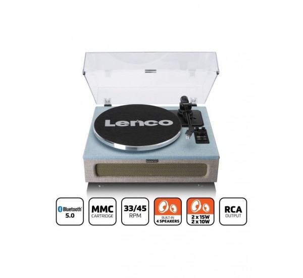 Lenco LS-440 Bubg Mavi Krem 4 Hoparlörlü Bluetoothlu Pikap Plak Çalar
