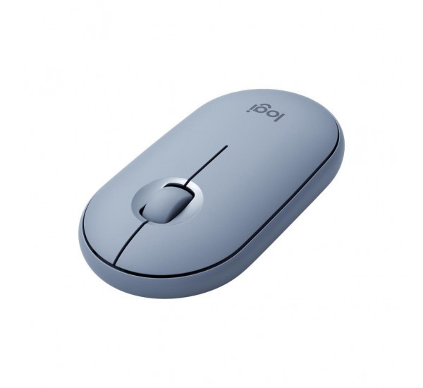 Logitech M350 Pebble Sessiz Kablosuz Kompakt Mouse - Mavi/Gri
