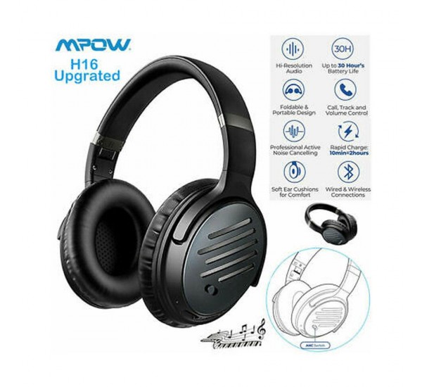 Mpow H16 ANC Bluetooth Headphone Active Noise Cancelling Wireless Headset  With Fast Charging 30H Playtime Deep Bass For PC Phone|Bluetooth Earphones  \u0026 Headphones| - AliExpress