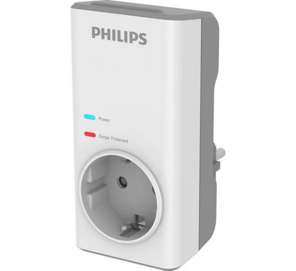 Philips Tekli Akım Korumalı Priz 1140JUL Aşırı Gerilim Korumalı Emniyet Kepengi CHP7010W Beyaz