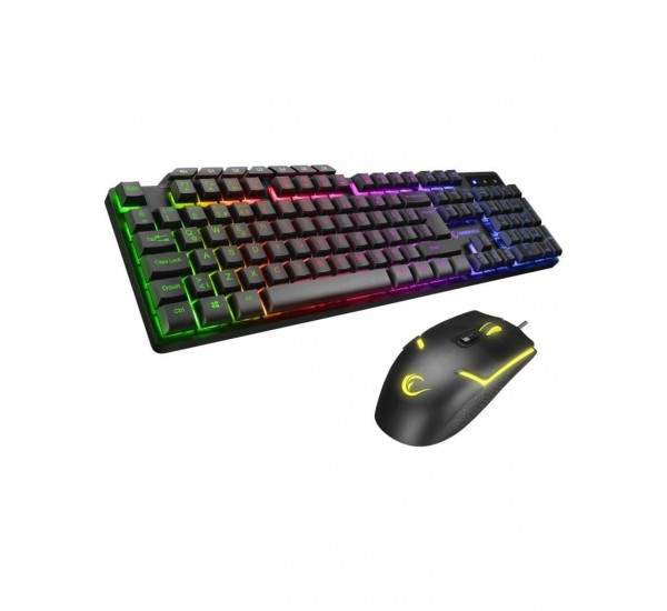 Rampage KM-9858 Jazzy Siyah Rainbow Backlight Makro Tuşlu Gaming Klavye + 3600 Dpi Mouse Set